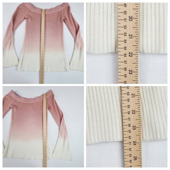 AEO Womens Long Sleeve Sweater Size S Pink and White - Picture 6 of 7